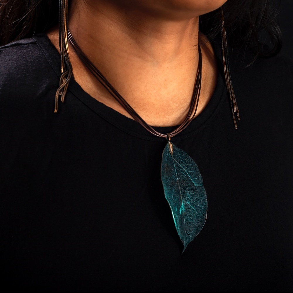 Patina Leaf Necklace
